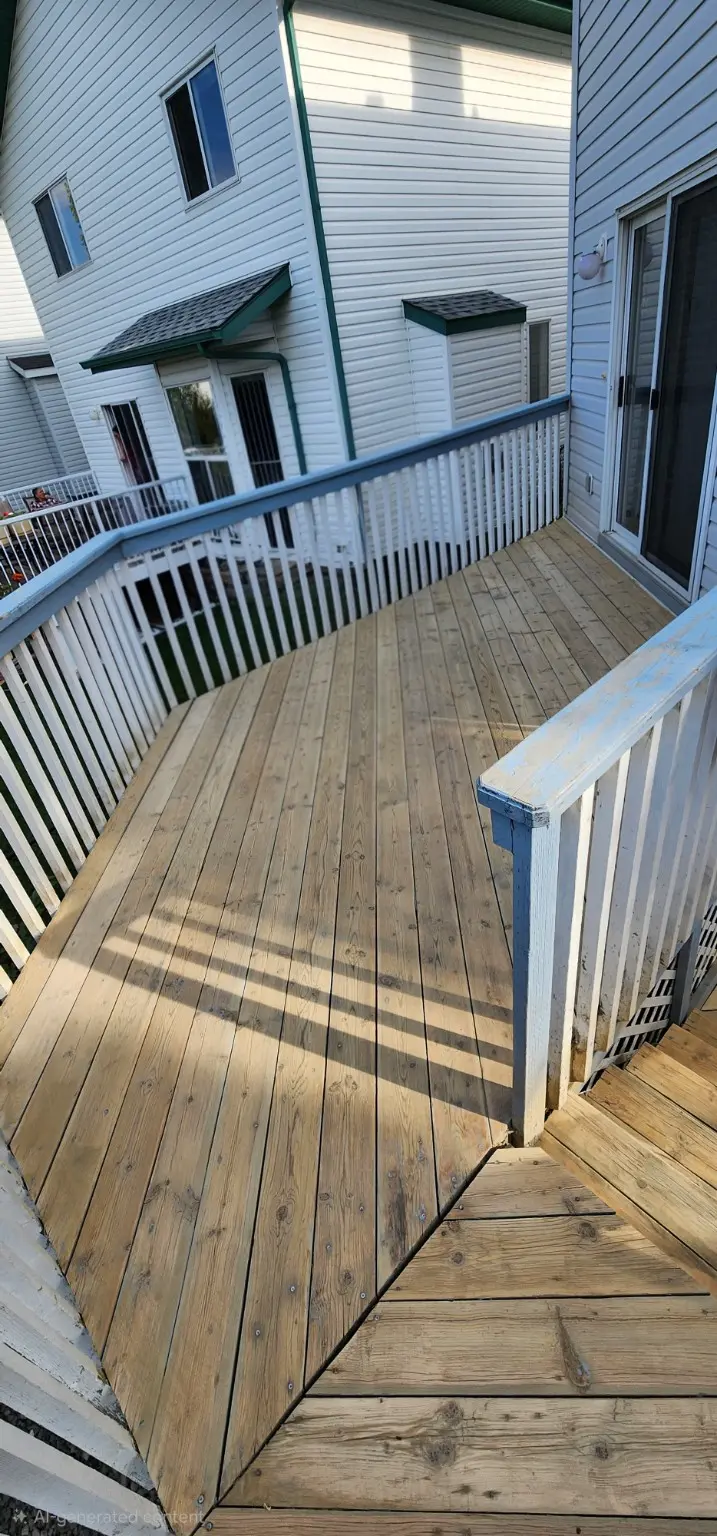 Prepared deck boards and railing in Calgary by White5
