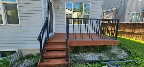 Finished deck and stairs in Calgary