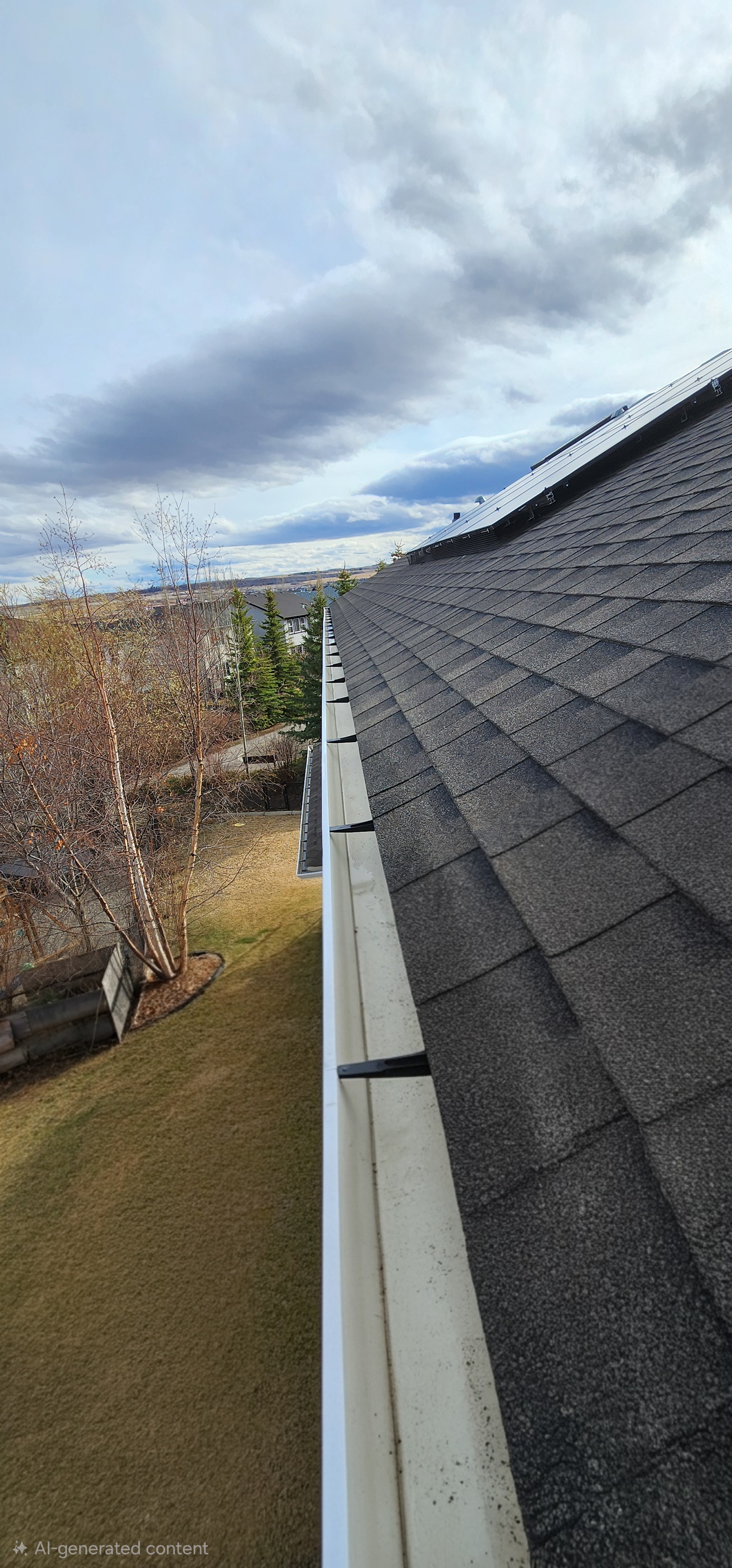 Finished gutter and eavestrough cleaning in Calgary by White5