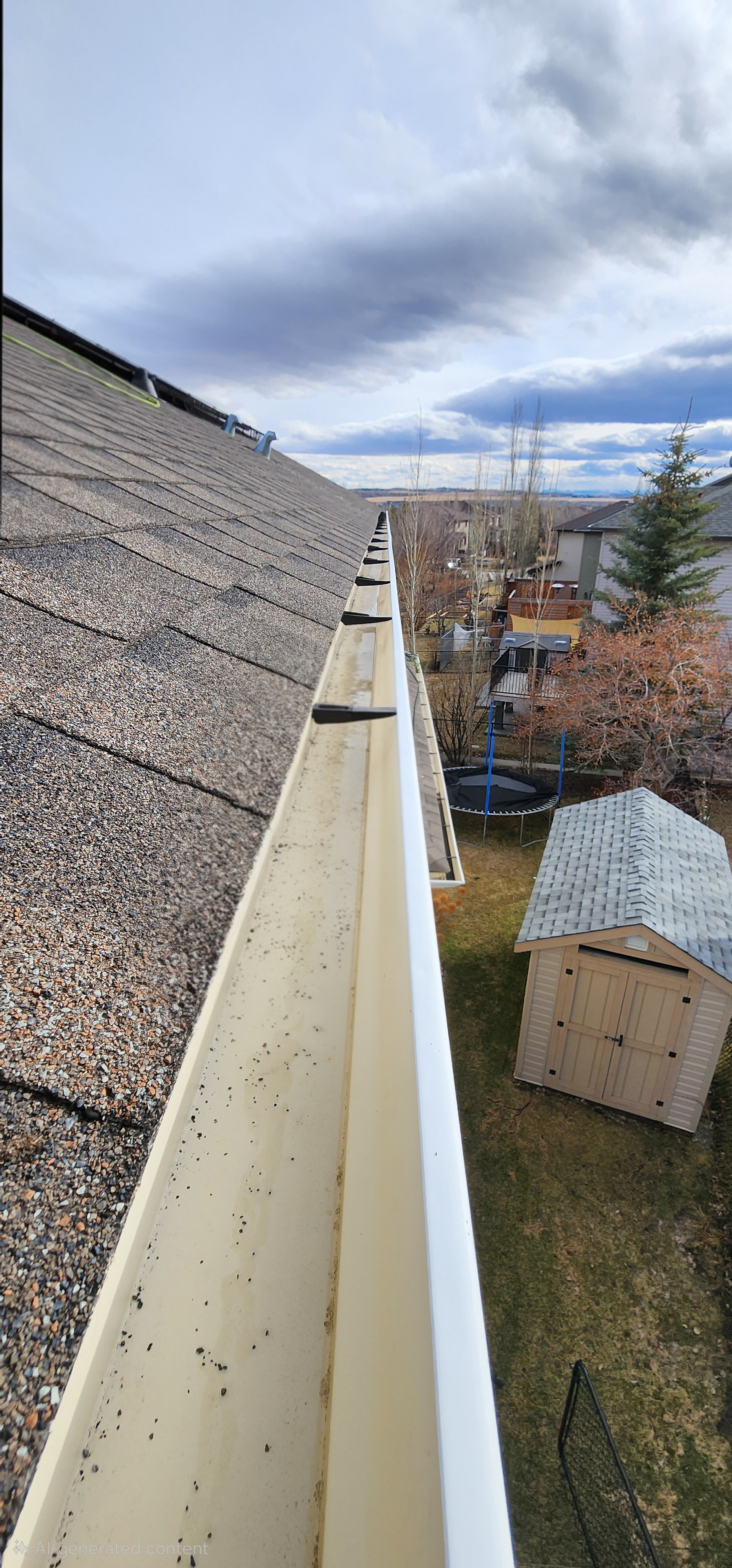 Gutter and eavestrough cleaning service result in Calgary by White5
